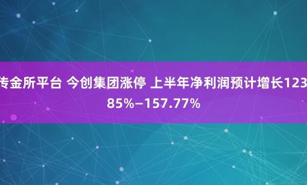 传金所平台 今创集团涨停 上半年净利润预计增长123.85%—157.77%